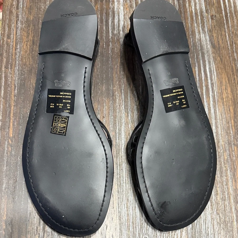 Coach Black Jenni Leather Sandals - Picture 8 of 10